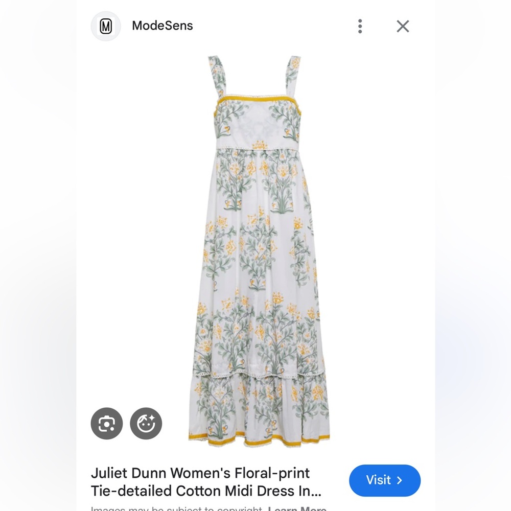 JULIET DUNN  Floral tie-shoulder cotton midi dress Size 1